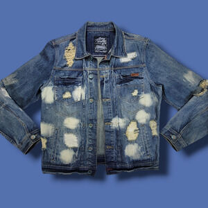 The Heritage By America 76 Jean Jacket Distressed Denim Men's Size S